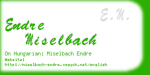 endre miselbach business card